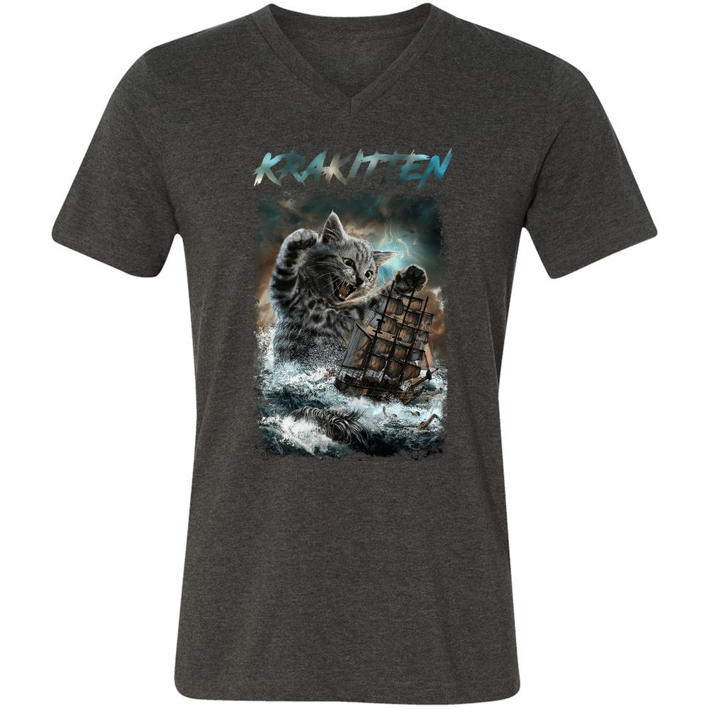 Unisex V-Neck T-Shirt - 2KDVBMXV - Dark Grey Heather - 8