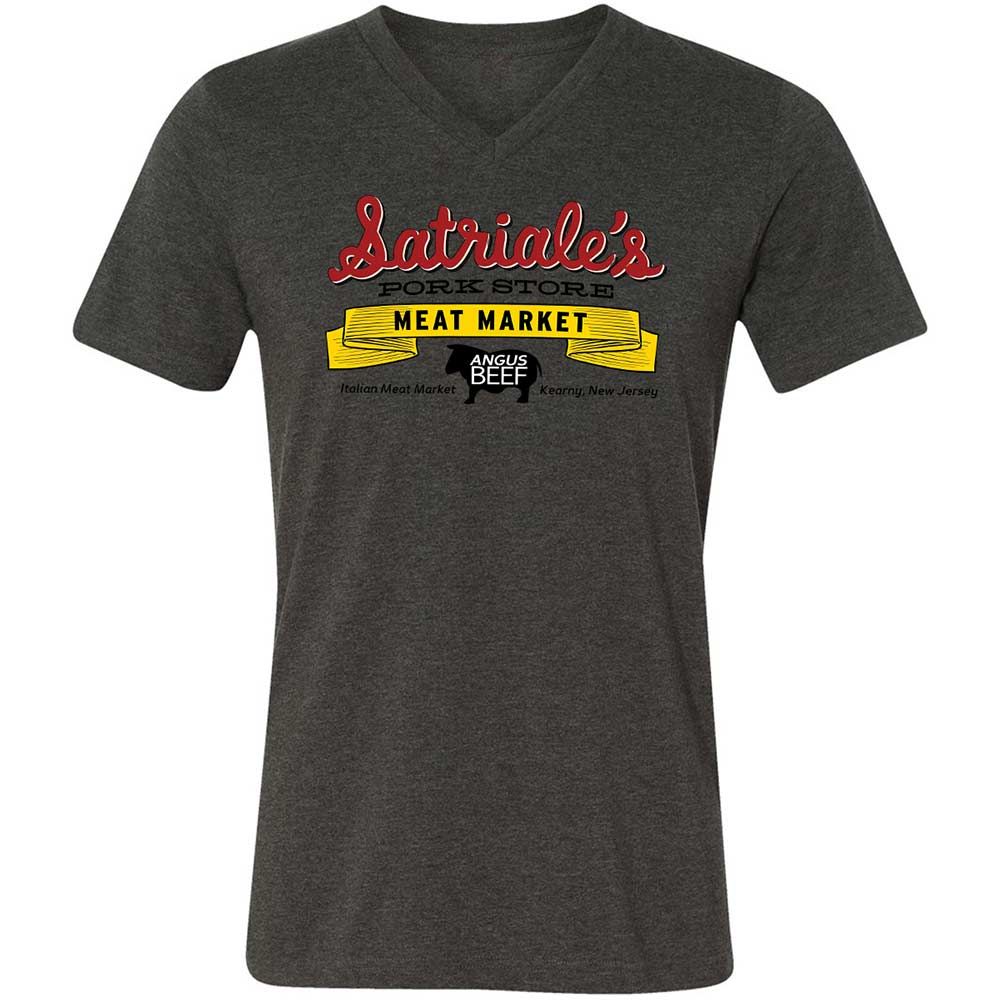 Unisex V-Neck T-Shirt - 7YVHJUXG - Dark Grey Heather - 8