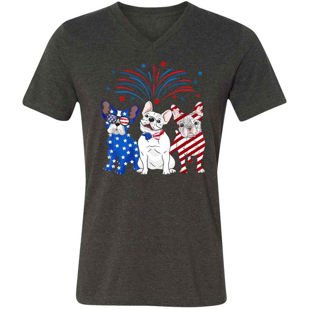 Unisex V-Neck T-Shirt - 35XKGDM8 - Dark Grey Heather - 8