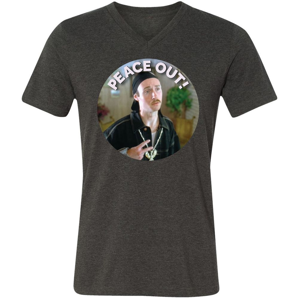 Unisex V-Neck T-Shirt - UNNGUHVA - Dark Grey Heather - 8