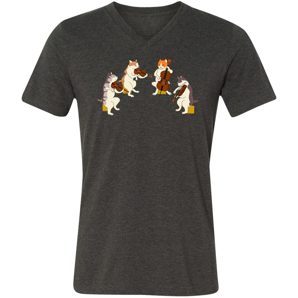 Unisex V-Neck T-Shirt - 9C3L1XJ8 - Dark Grey Heather - 8