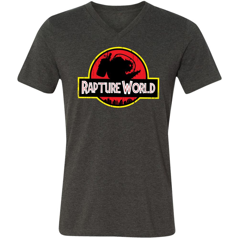 Unisex V-Neck T-Shirt - F4FF44VJ - Dark Grey Heather - 8