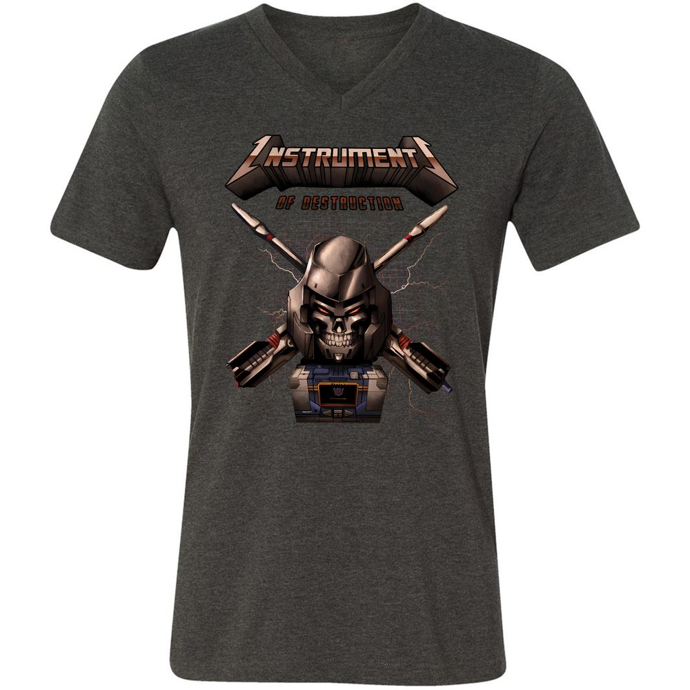 Unisex V-Neck T-Shirt - GJEAQVJM - Dark Grey Heather - 8