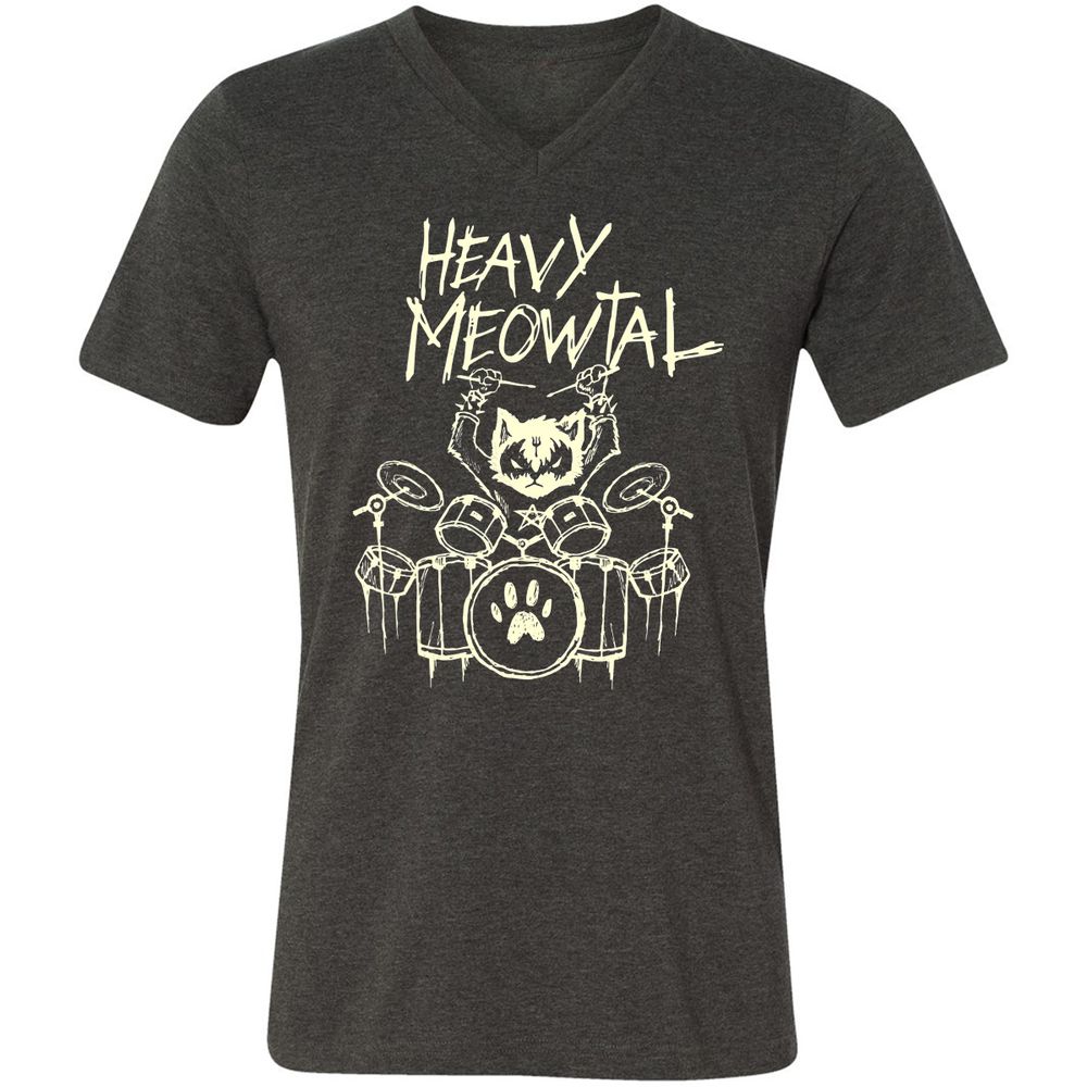 Unisex V-Neck T-Shirt - RU8Q6WCU - Dark Grey Heather - 8