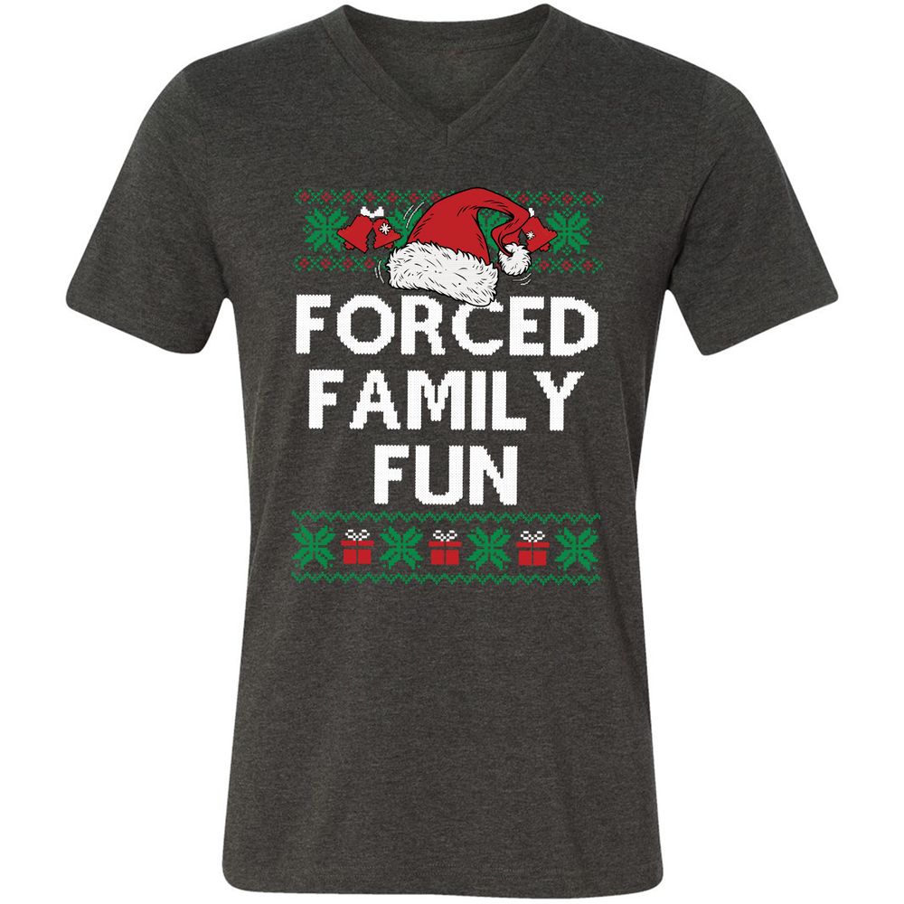 Unisex V-Neck T-Shirt - SEZ4GKKC - Dark Grey Heather - 8