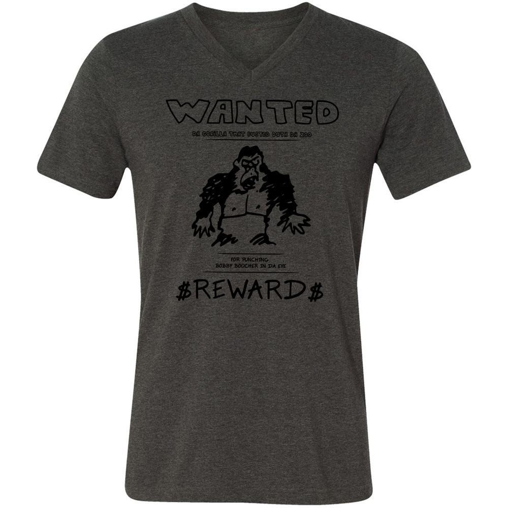 Unisex V-Neck T-Shirt - LUY1CE44 - Dark Grey Heather - 8