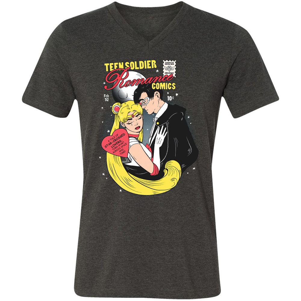Unisex V-Neck T-Shirt - 93747RWG - Dark Grey Heather - 8