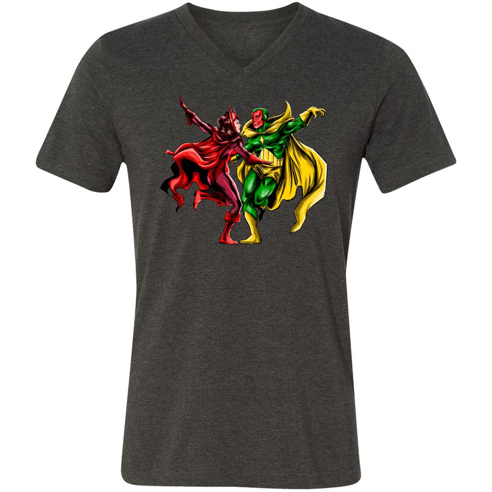 Unisex V-Neck T-Shirt - S7WFCRMB - Dark Grey Heather - 8