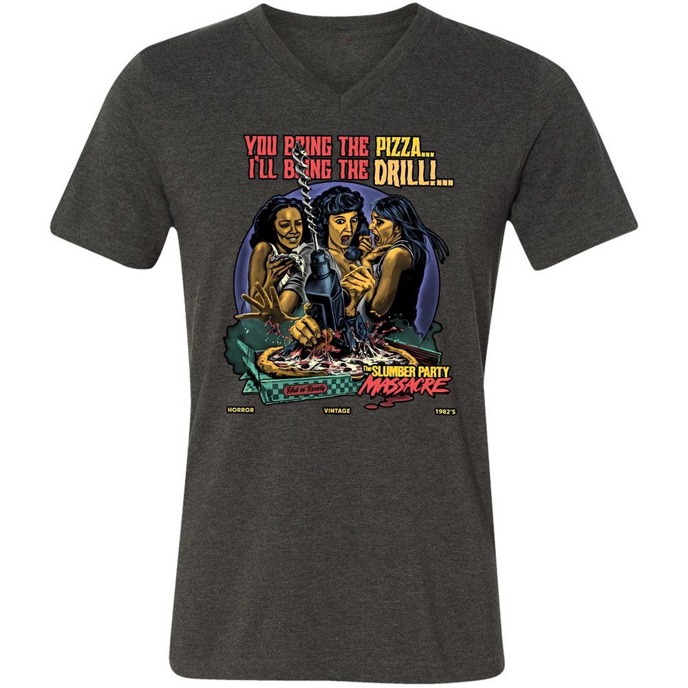 Unisex V-Neck T-Shirt - ZZU44RUV - Dark Grey Heather - 8