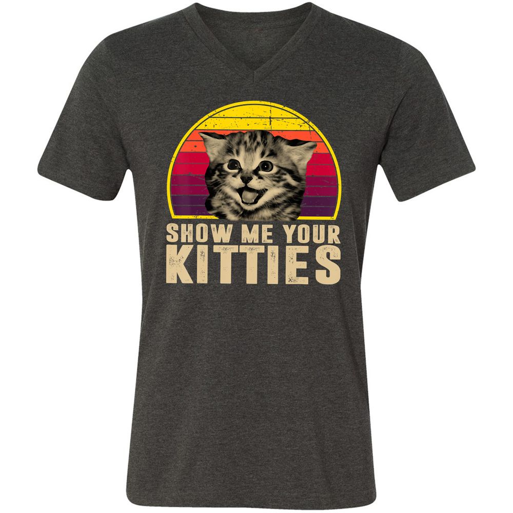 Unisex V-Neck T-Shirt - JMA35AVP - Dark Grey Heather - 8