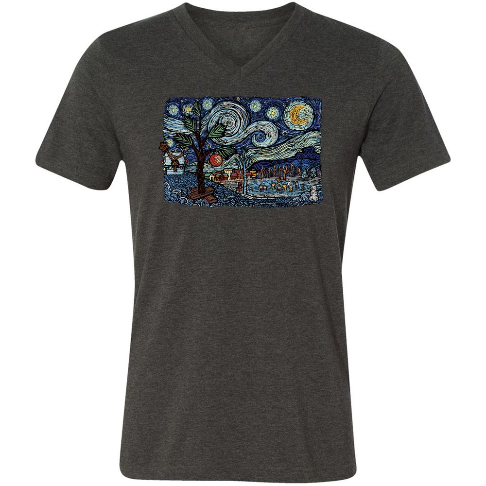 Unisex V-Neck T-Shirt - 9PCYSMEE - Dark Grey Heather - 8