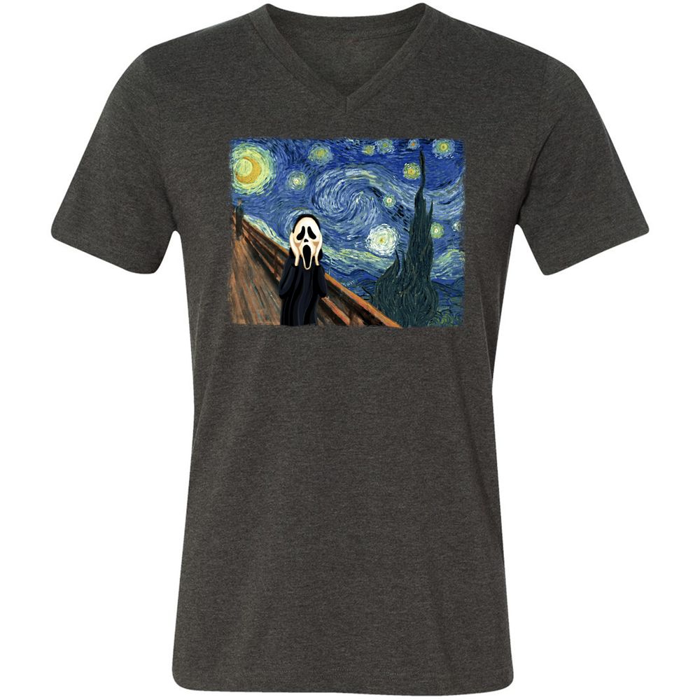 Unisex V-Neck T-Shirt - 6UFDKYBR - Dark Grey Heather - 8