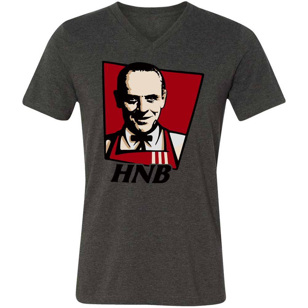 Unisex V-Neck T-Shirt - ESGMKDG6 - Dark Grey Heather - 8