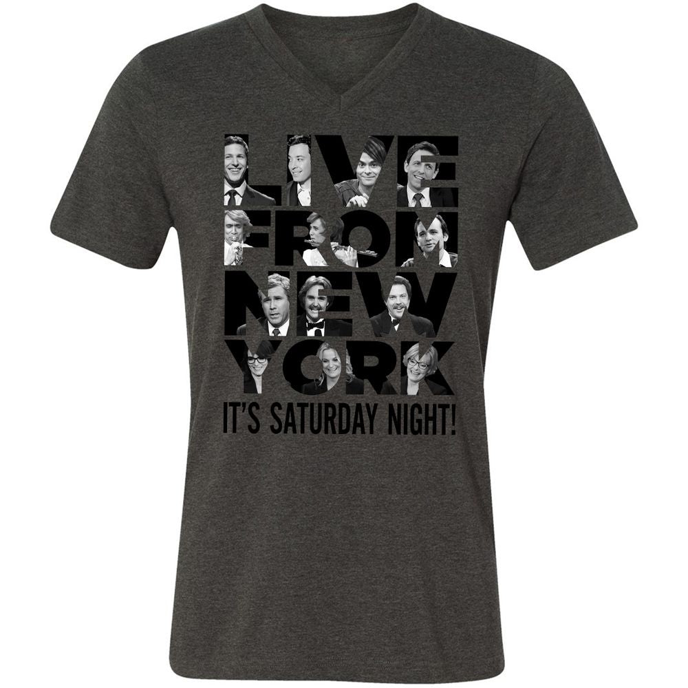 Unisex V-Neck T-Shirt - JQFS7Z9D - Dark Grey Heather - 8