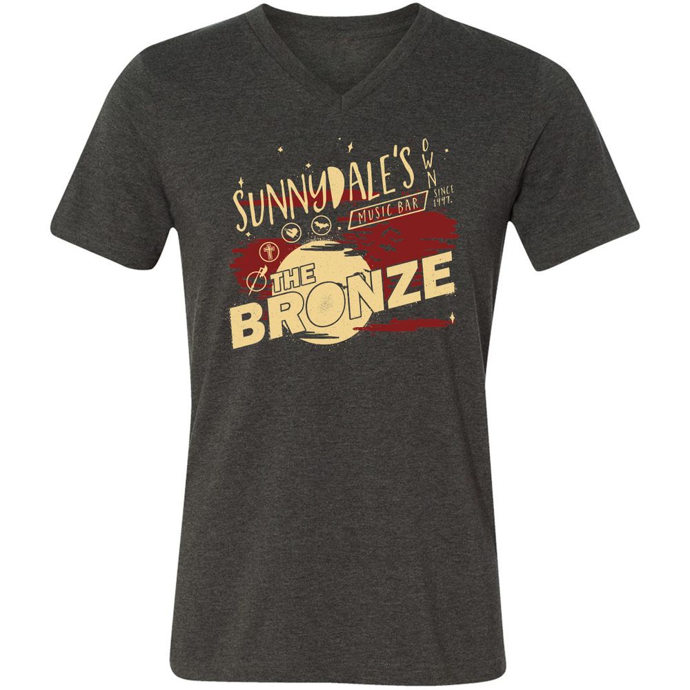 Unisex V-Neck T-Shirt - UAY6KK36 - Dark Grey Heather - 8