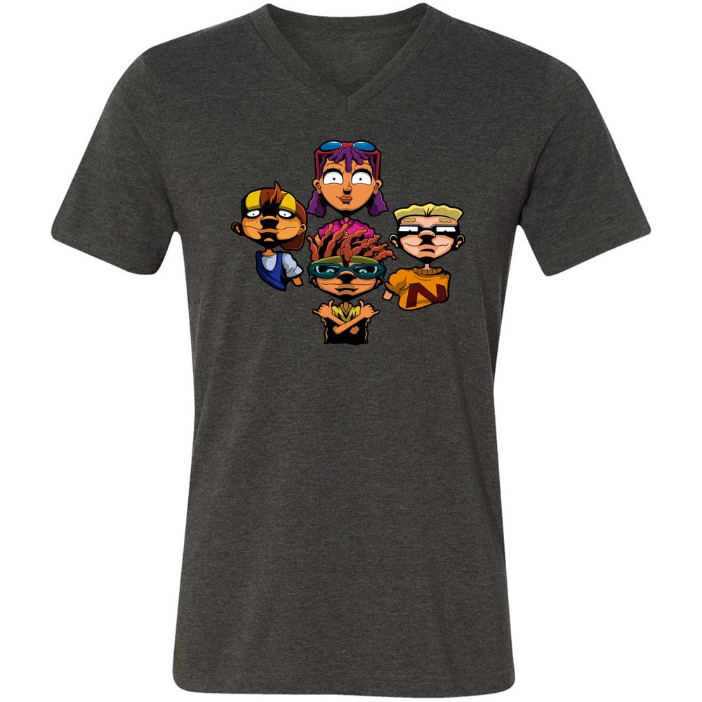 Unisex V-Neck T-Shirt - AZ3SAE4U - Dark Grey Heather - 8