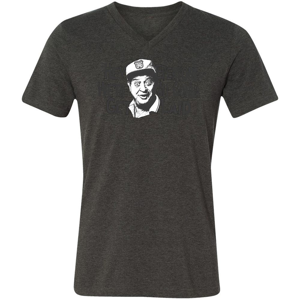 Unisex V-Neck T-Shirt - QH64ZL82 - Dark Grey Heather - 8