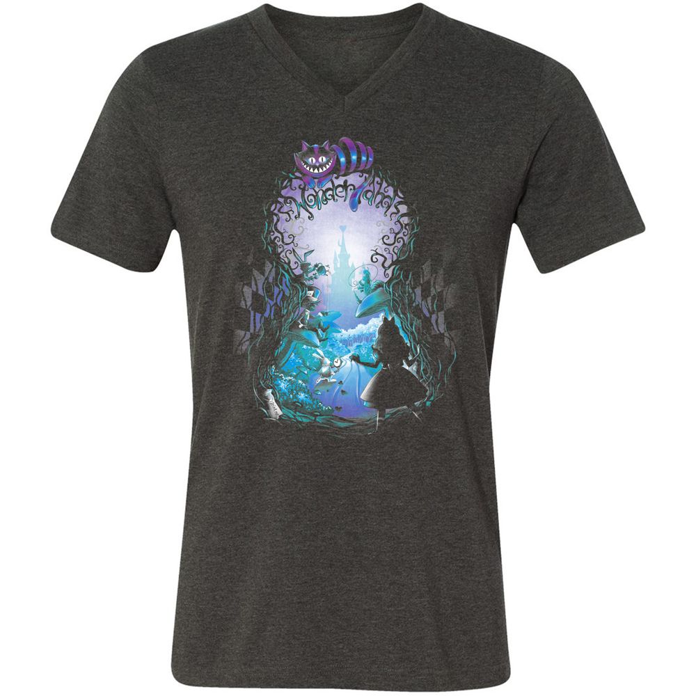 Unisex V-Neck T-Shirt - 91VVDS51 - Dark Grey Heather - 8