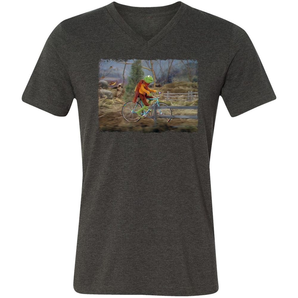 Unisex V-Neck T-Shirt - GNDHAHKS - Dark Grey Heather - 8