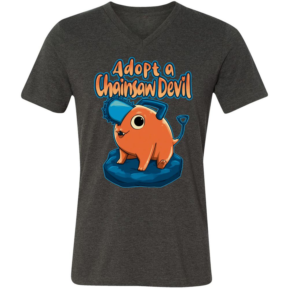 Unisex V-Neck T-Shirt - AHBB25RM - Dark Grey Heather - 8