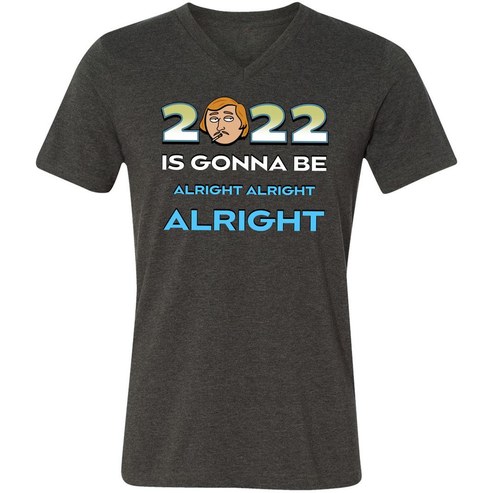 Unisex V-Neck T-Shirt - B6TH4GFD - Dark Grey Heather - 8