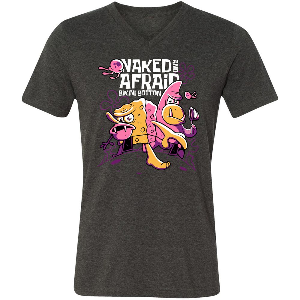 Unisex V-Neck T-Shirt - UNT6NFRV - Dark Grey Heather - 8