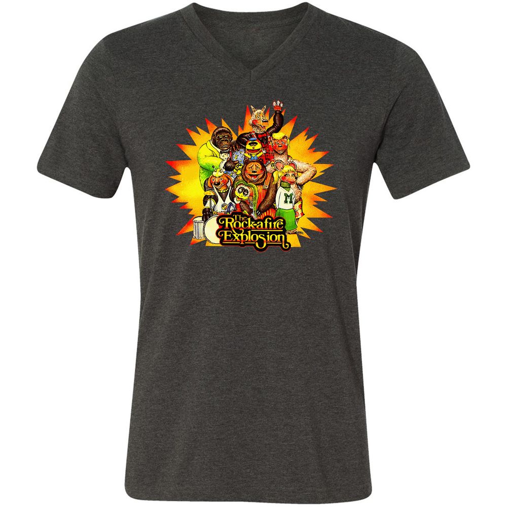Unisex V-Neck T-Shirt - 47FPCENQ - Dark Grey Heather - 8