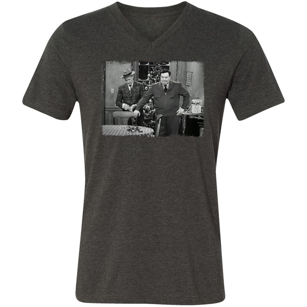 Unisex V-Neck T-Shirt - ZUZRZUPZ - Dark Grey Heather - 8