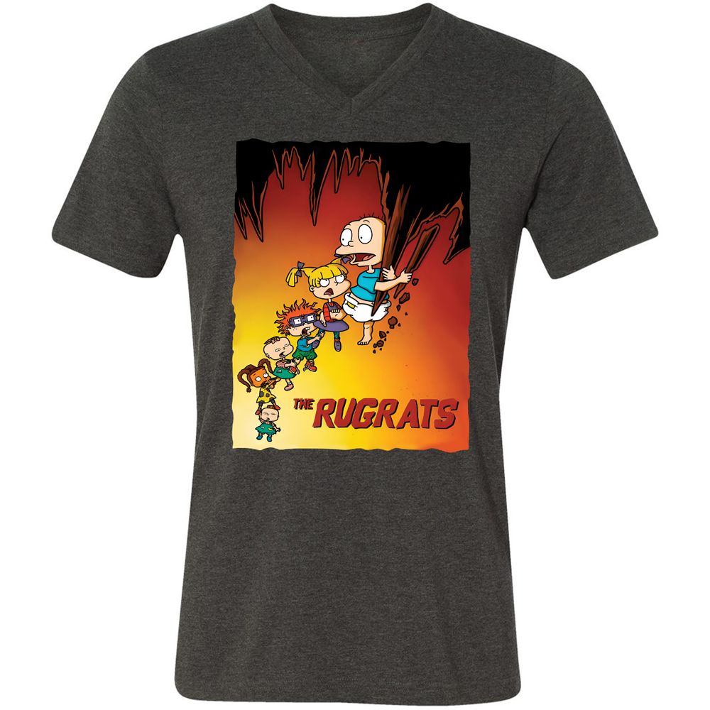 Unisex V-Neck T-Shirt - 7DX1RQSQ - Dark Grey Heather - 8