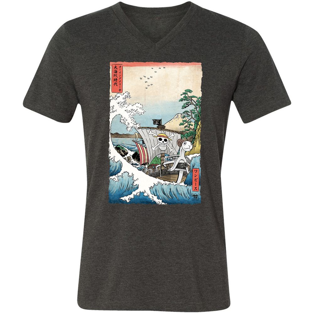Unisex V-Neck T-Shirt - Q9USZXED - Dark Grey Heather - 8