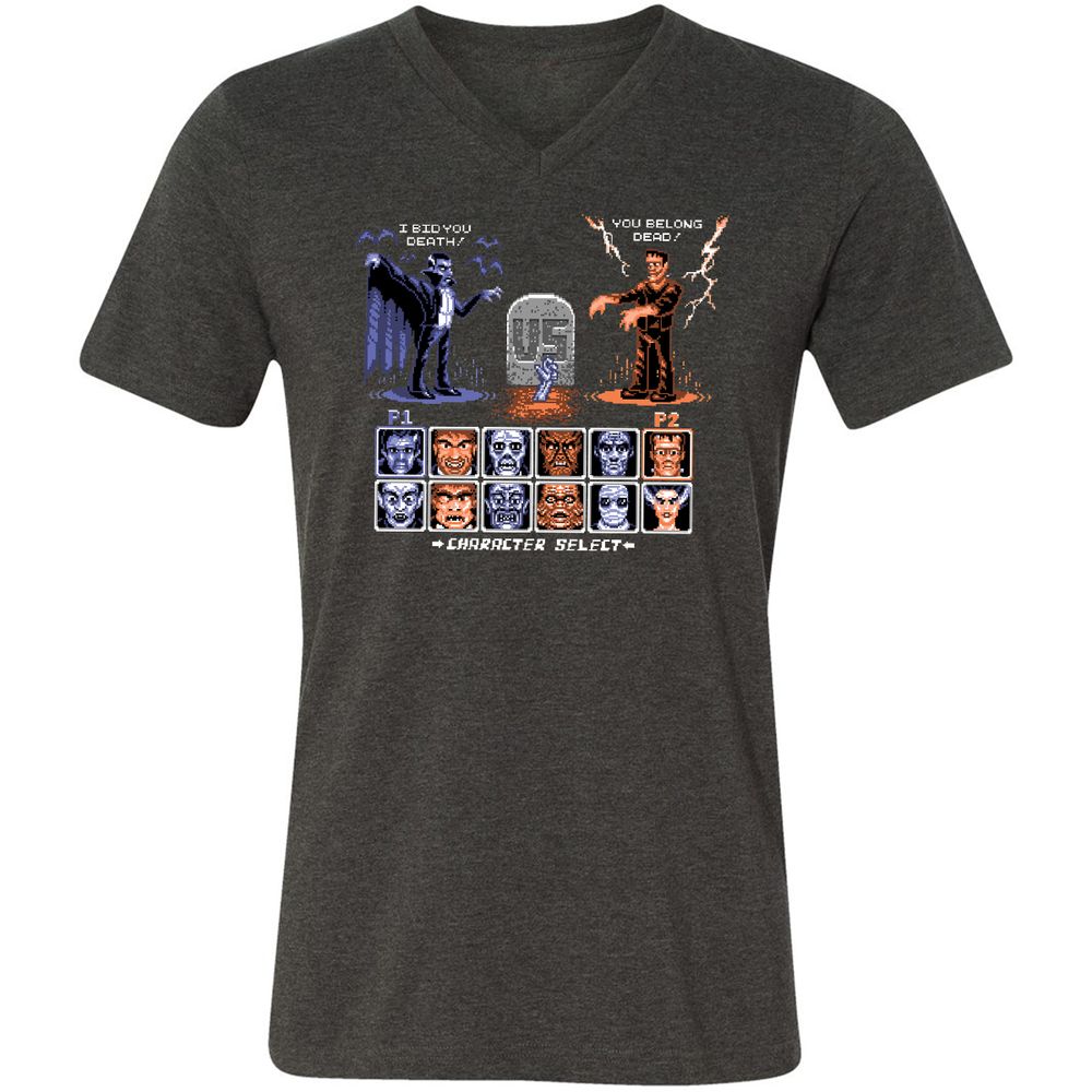 Unisex V-Neck T-Shirt - FLEU8HR2 - Dark Grey Heather - 8