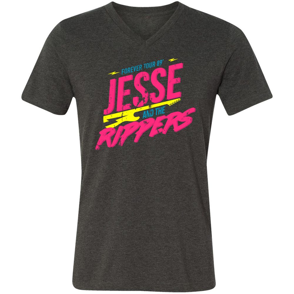 Unisex V-Neck T-Shirt - K2JCZP6X - Dark Grey Heather - 8