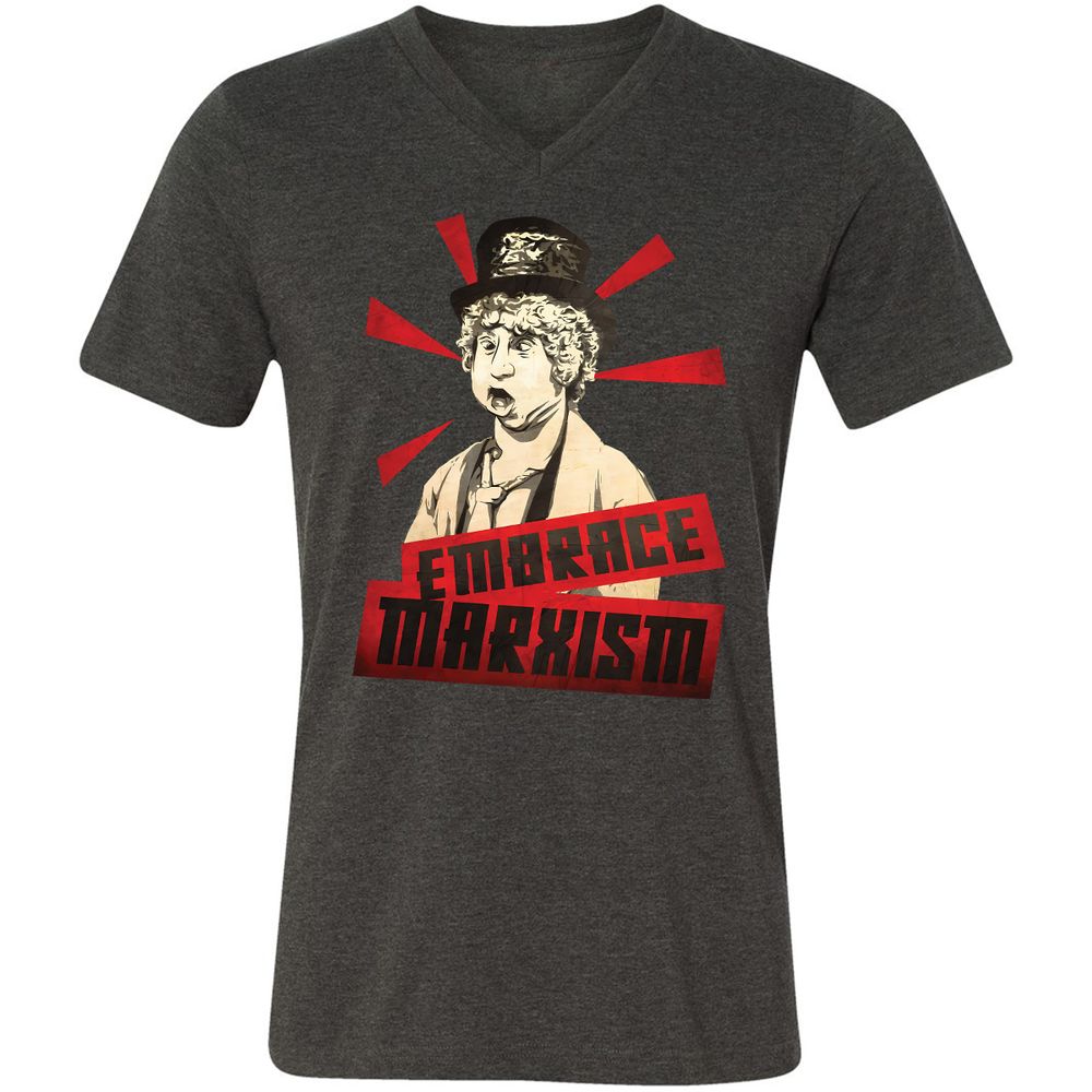 Unisex V-Neck T-Shirt - LASKZSRH - Dark Grey Heather - 8