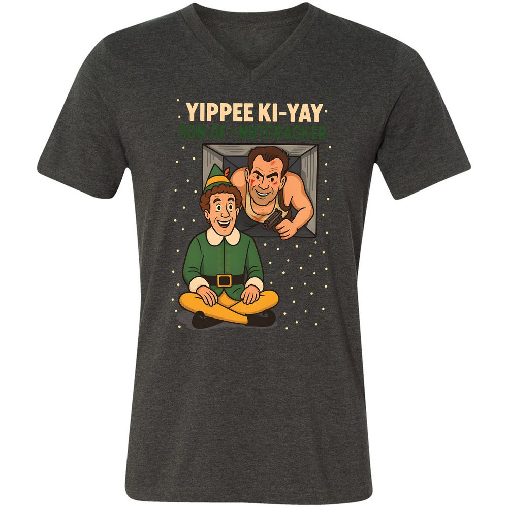 Unisex V-Neck T-Shirt - XKWK27BP - Dark Grey Heather - 8
