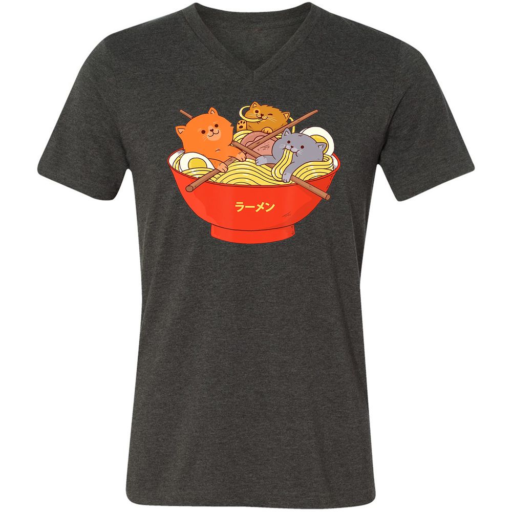 Unisex V-Neck T-Shirt - K1BDJEQY - Dark Grey Heather - 8