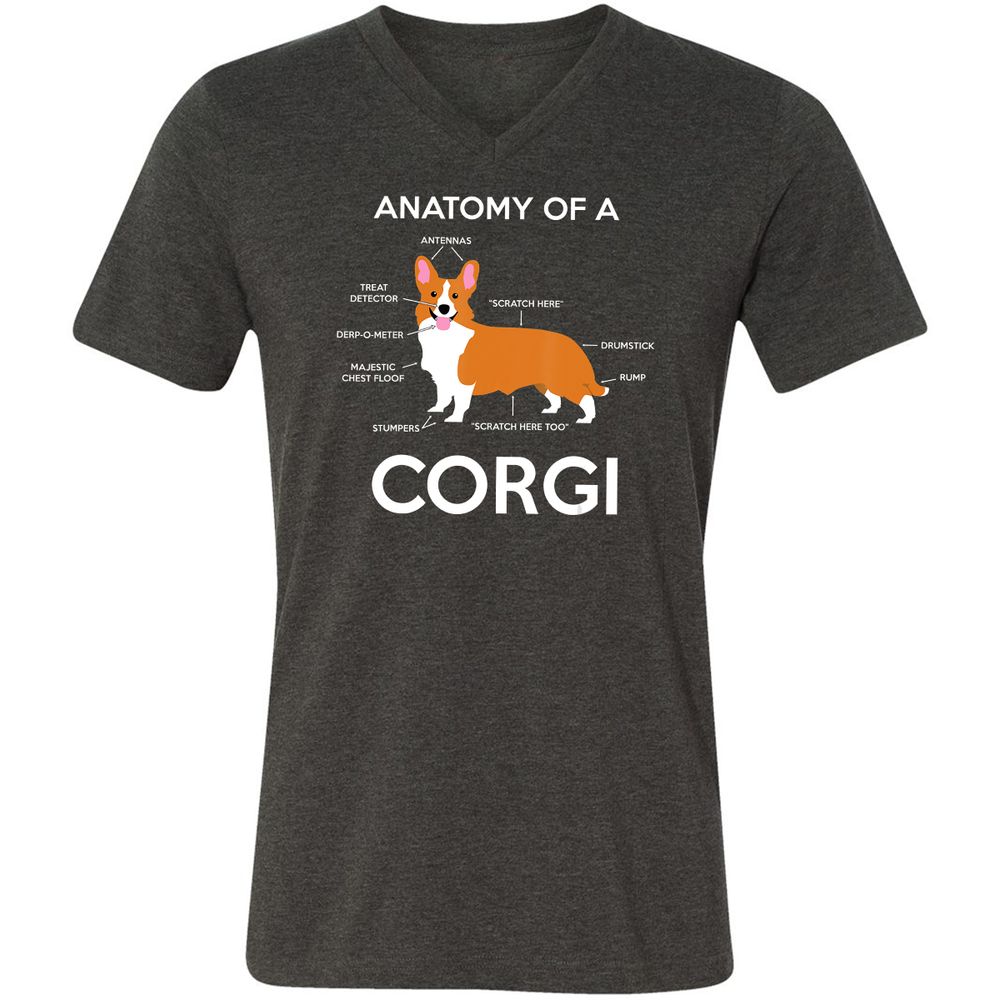 Unisex V-Neck T-Shirt - EY3G6V34 - Dark Grey Heather - 8