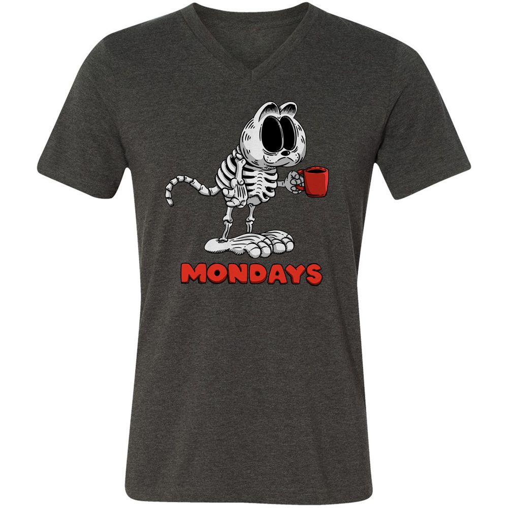 Unisex V-Neck T-Shirt - VSCKE4EM - Dark Grey Heather - 8