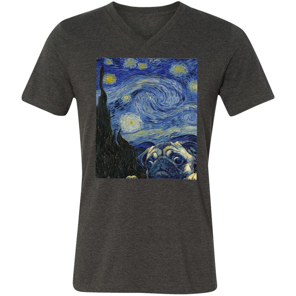 Unisex V-Neck T-Shirt - HJTLKY25 - Dark Grey Heather - 8