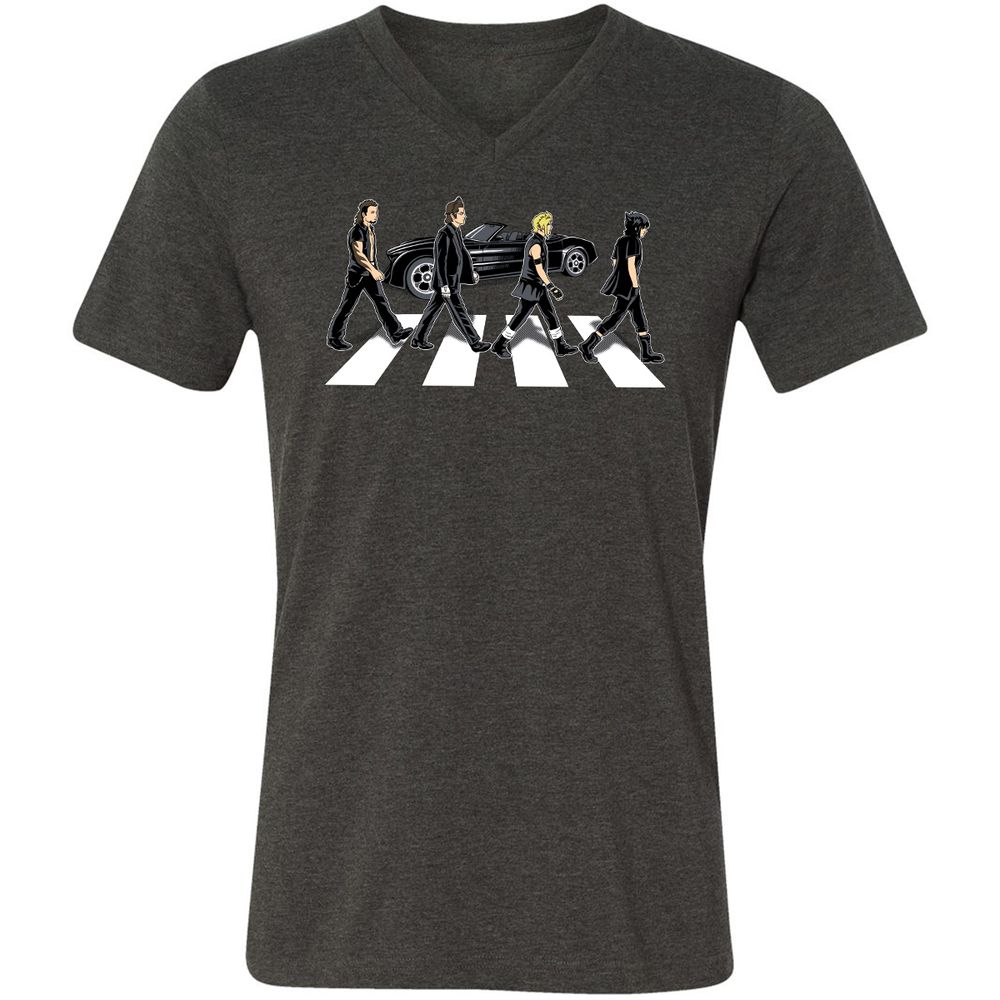 Unisex V-Neck T-Shirt - GMDS5DWA - Dark Grey Heather - 8