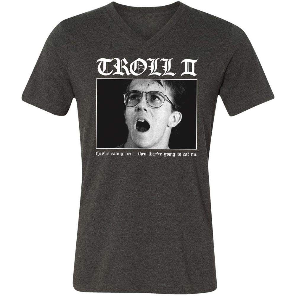 Unisex V-Neck T-Shirt - 8HPMTRBH - Dark Grey Heather - 8