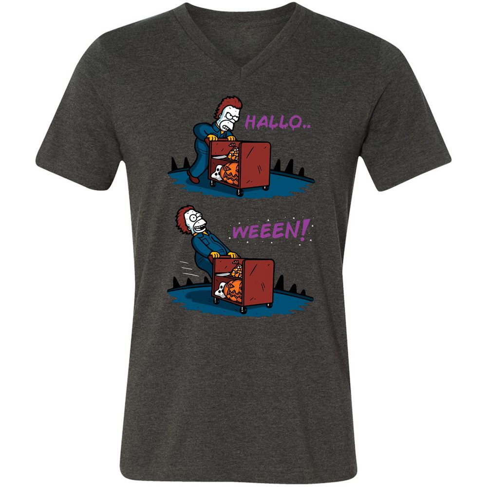 Unisex V-Neck T-Shirt - MMVAQEWT - Dark Grey Heather - 8