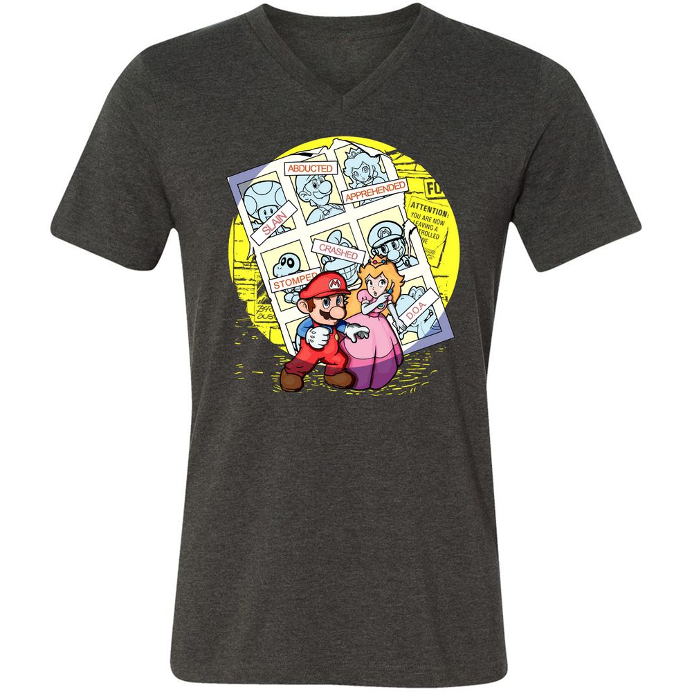 Unisex V-Neck T-Shirt - 6A8GYGWW - Dark Grey Heather - 8
