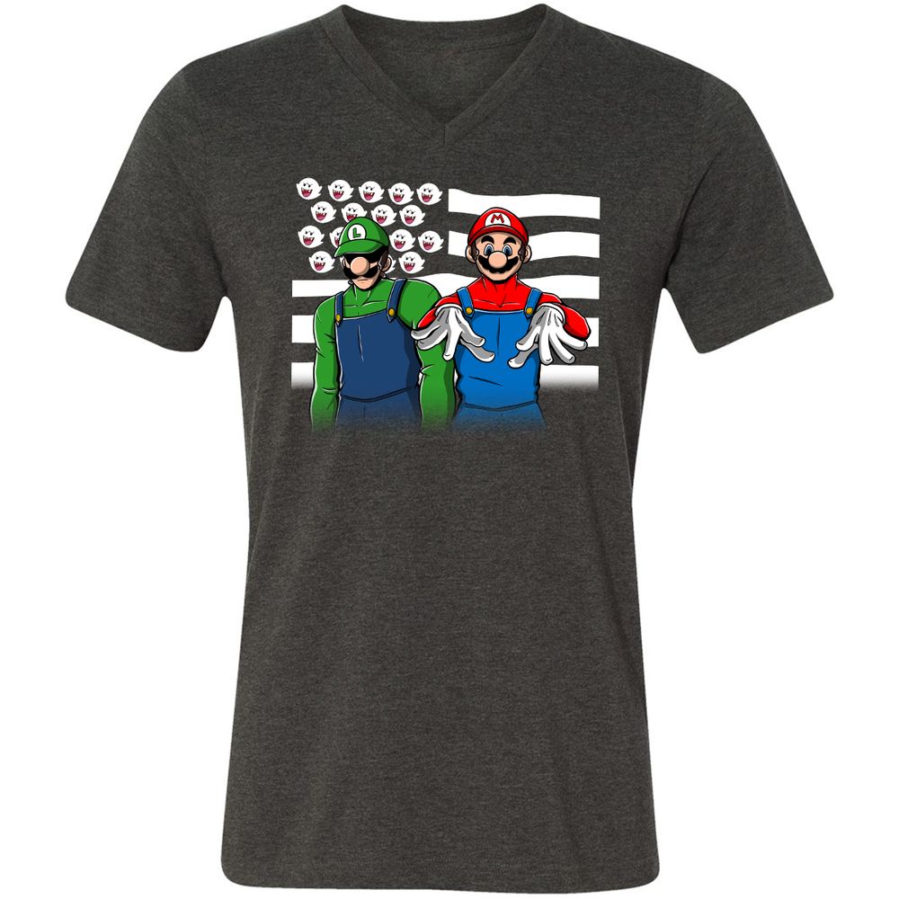 Unisex V-Neck T-Shirt - MG5DRRDX - Dark Grey Heather - 8