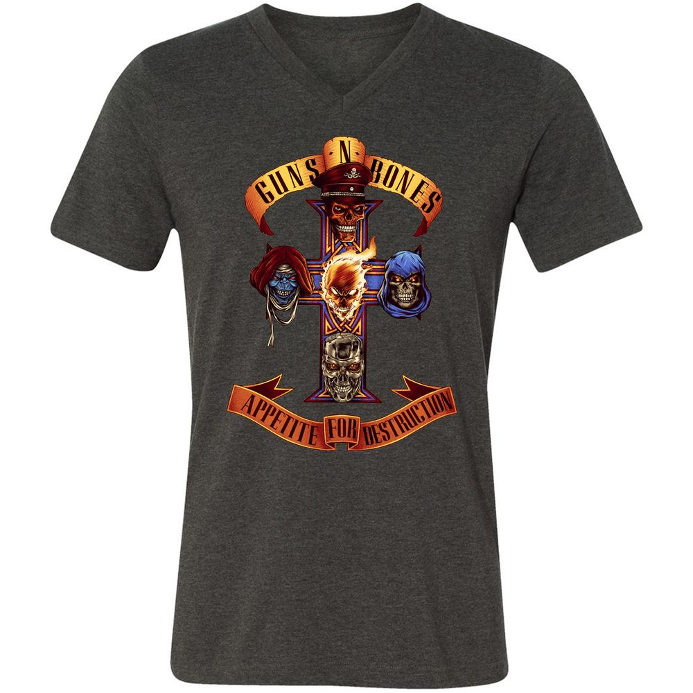 Unisex V-Neck T-Shirt - B4HSGPCG - Dark Grey Heather - 8