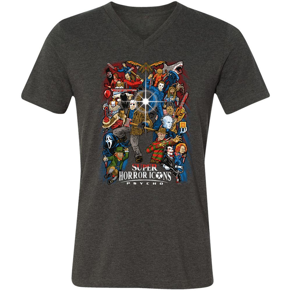 Unisex V-Neck T-Shirt - RK6G6V68 - Dark Grey Heather - 8