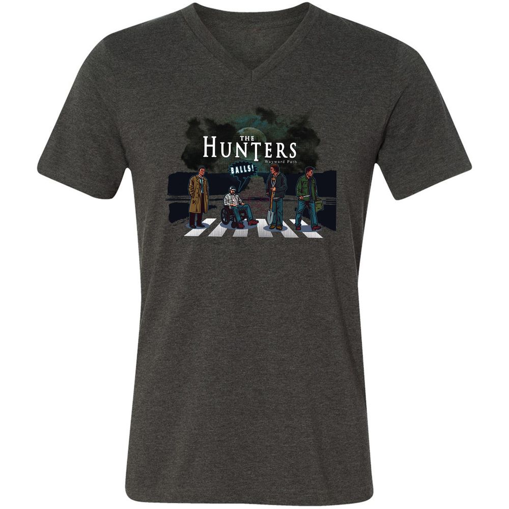 Unisex V-Neck T-Shirt - YZP69E7J - Dark Grey Heather - 8