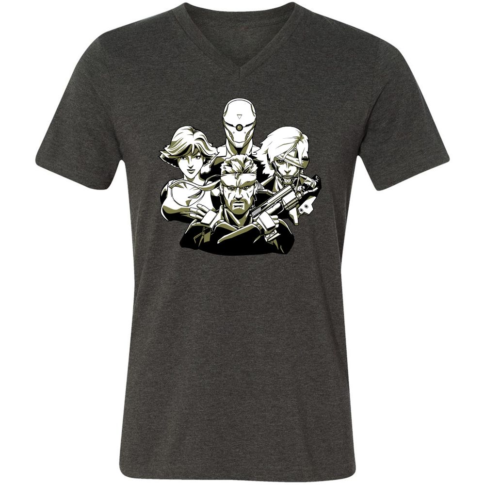 Unisex V-Neck T-Shirt - HHFRMT8S - Dark Grey Heather - 8