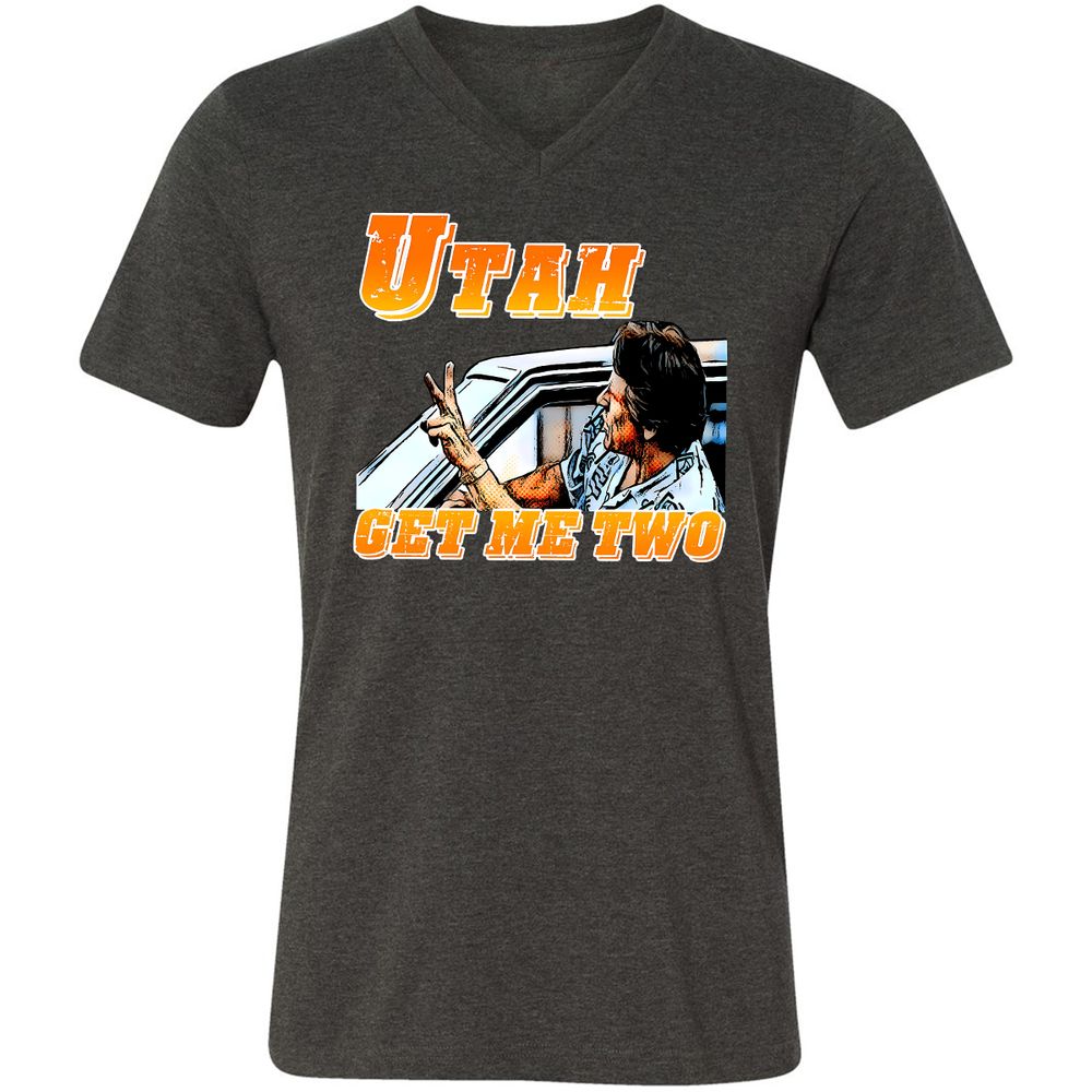 Unisex V-Neck T-Shirt - BWPN94XJ - Dark Grey Heather - 8