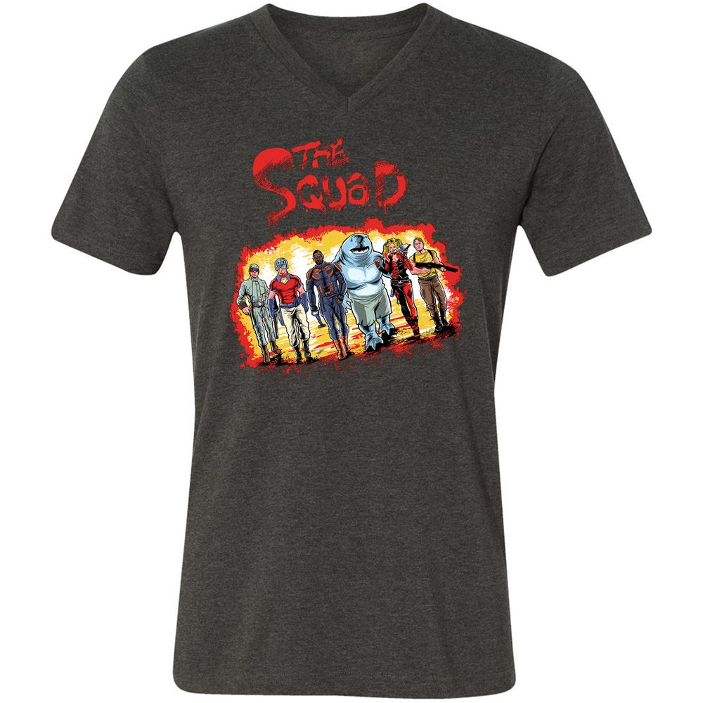 Unisex V-Neck T-Shirt - YGLSYGCN - Dark Grey Heather - 8