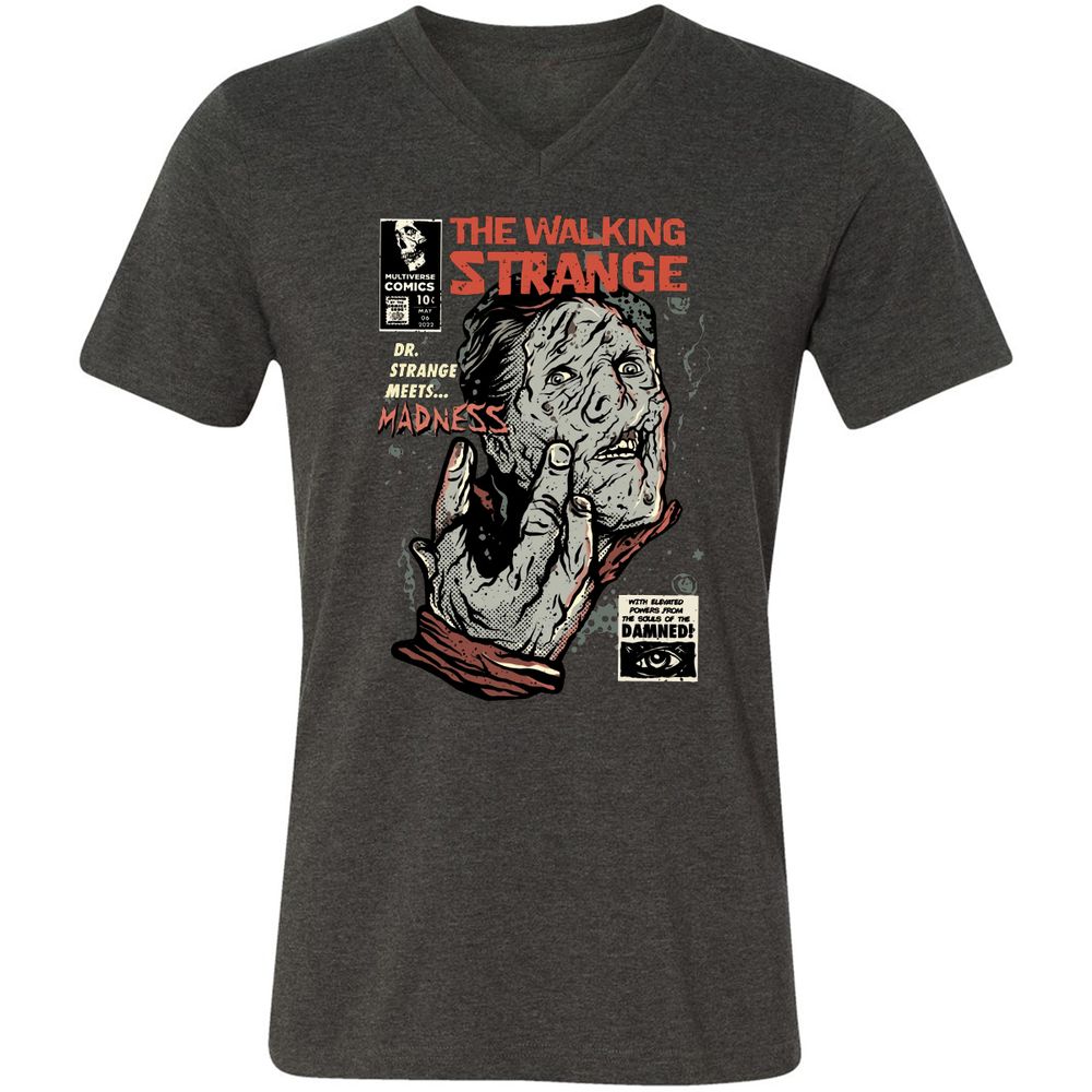 Unisex V-Neck T-Shirt - 4YK7WBK8 - Dark Grey Heather - 8